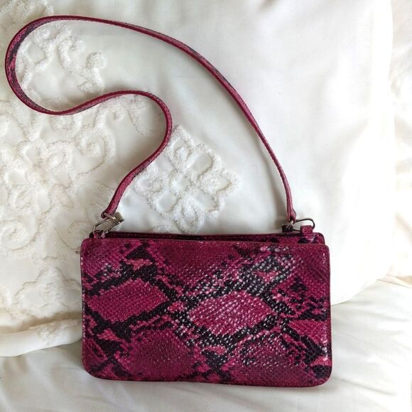 Furla Vintage  Small 💗Pink Snake Skin Purse - Picture 2 of 15